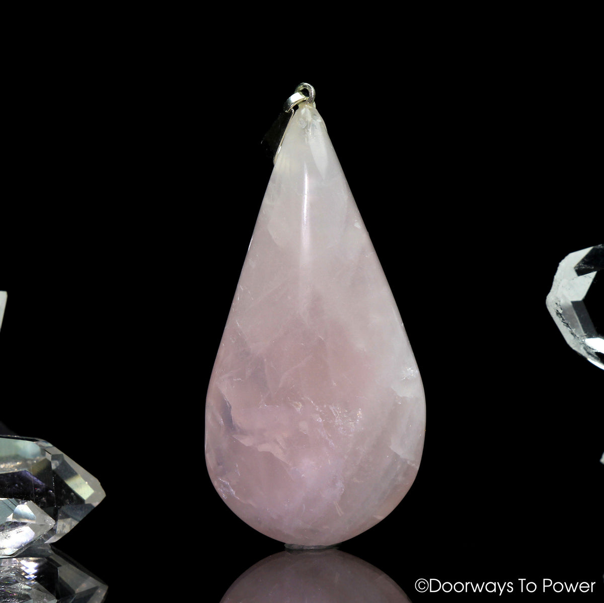 John of God Rose Quartz Heart Chakra Healing Crystal Pendant