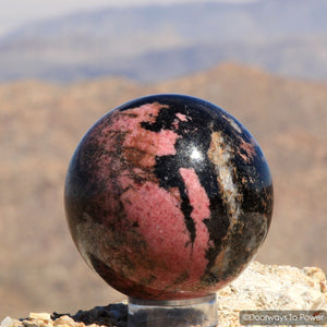 Rhodonite Crystal Gemstone Sphere