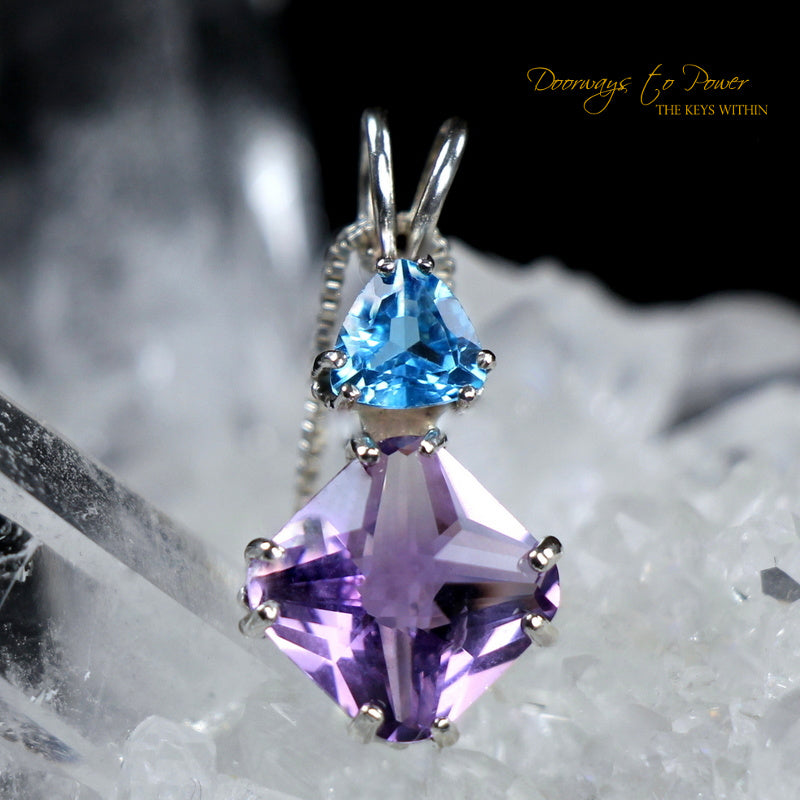Ruby Lavender Quartz Magician Stone Pendant