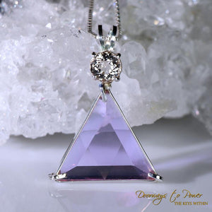 Ruby Lavender Quartz & Morganite Vogel Crystal Pendant