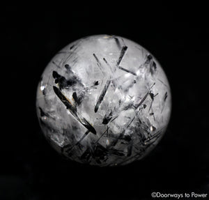 Black Tourmalinated Quartz Crystal Sphere