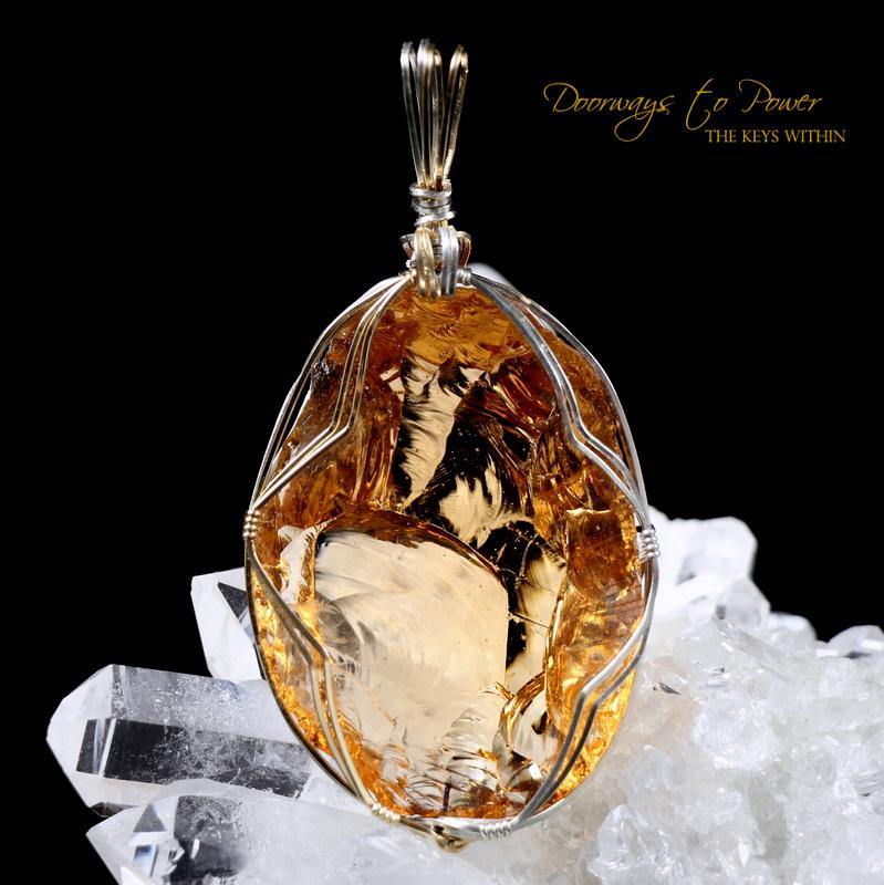 Lemurian Etherium Gold Andara Pendant 14k