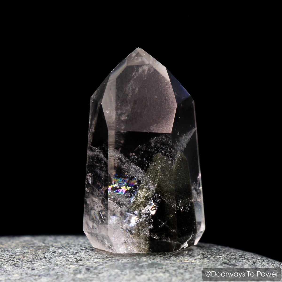 Brookite in Quartz Channeling Crystal Point Synergy 12 Stone Rare