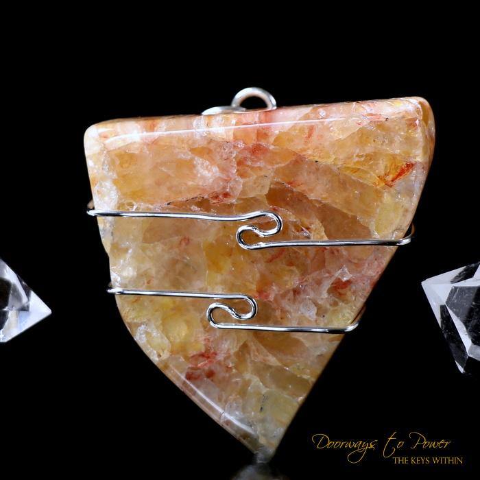Himalaya Red Gold Azeztulite Pendant .925 SS