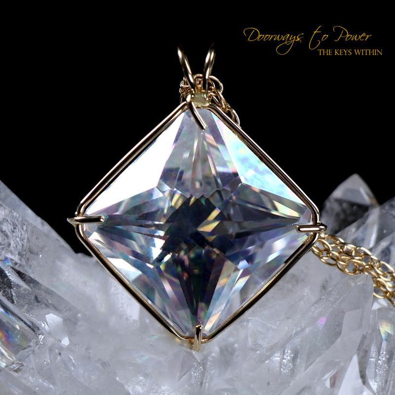 Angel Aura Magician Stone Crystal Pendant 14k Gold