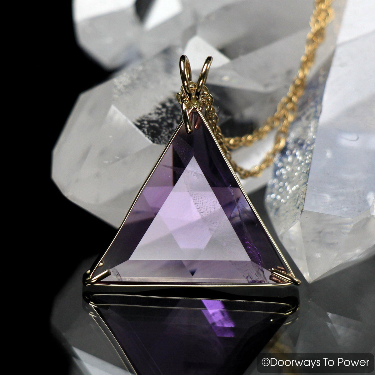 John of God Amethyst Star of David Vogel Crystal Pendant 14k