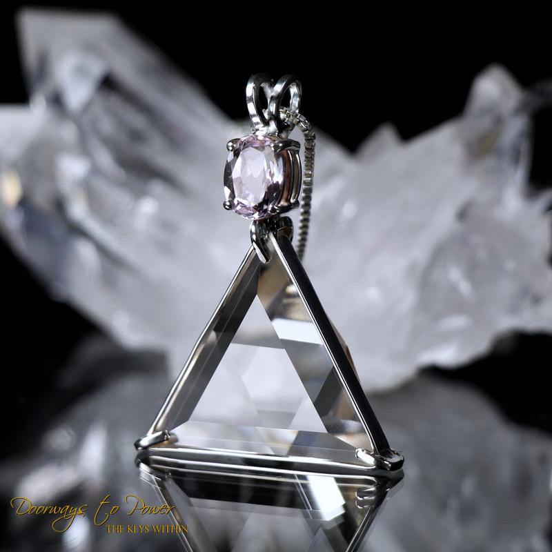 Clear Quartz & Kunzite Vogel Star of David Pendant
