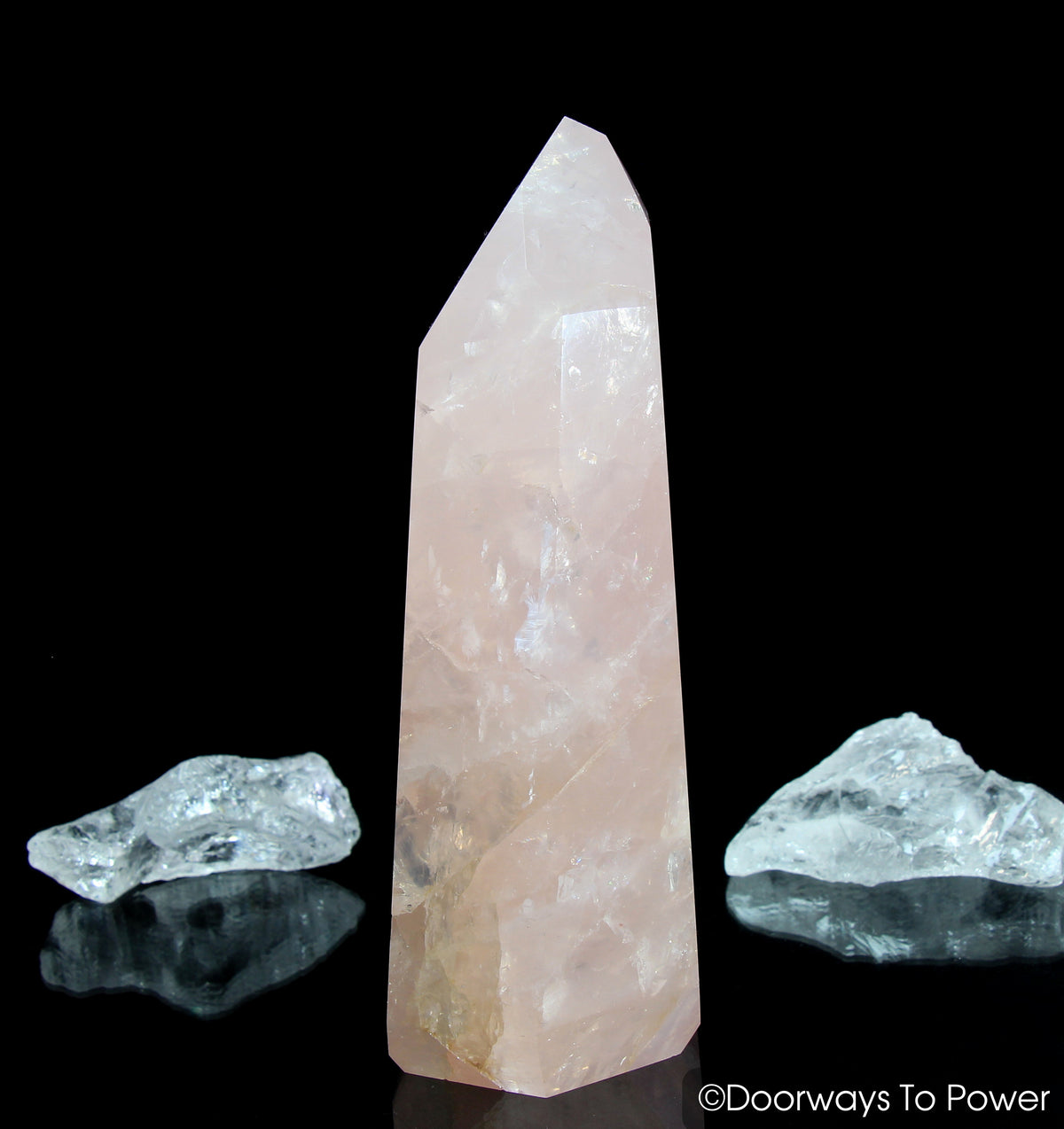 John of God Rose Quartz Master Dow Casa Crystal Point 'Full Heart'