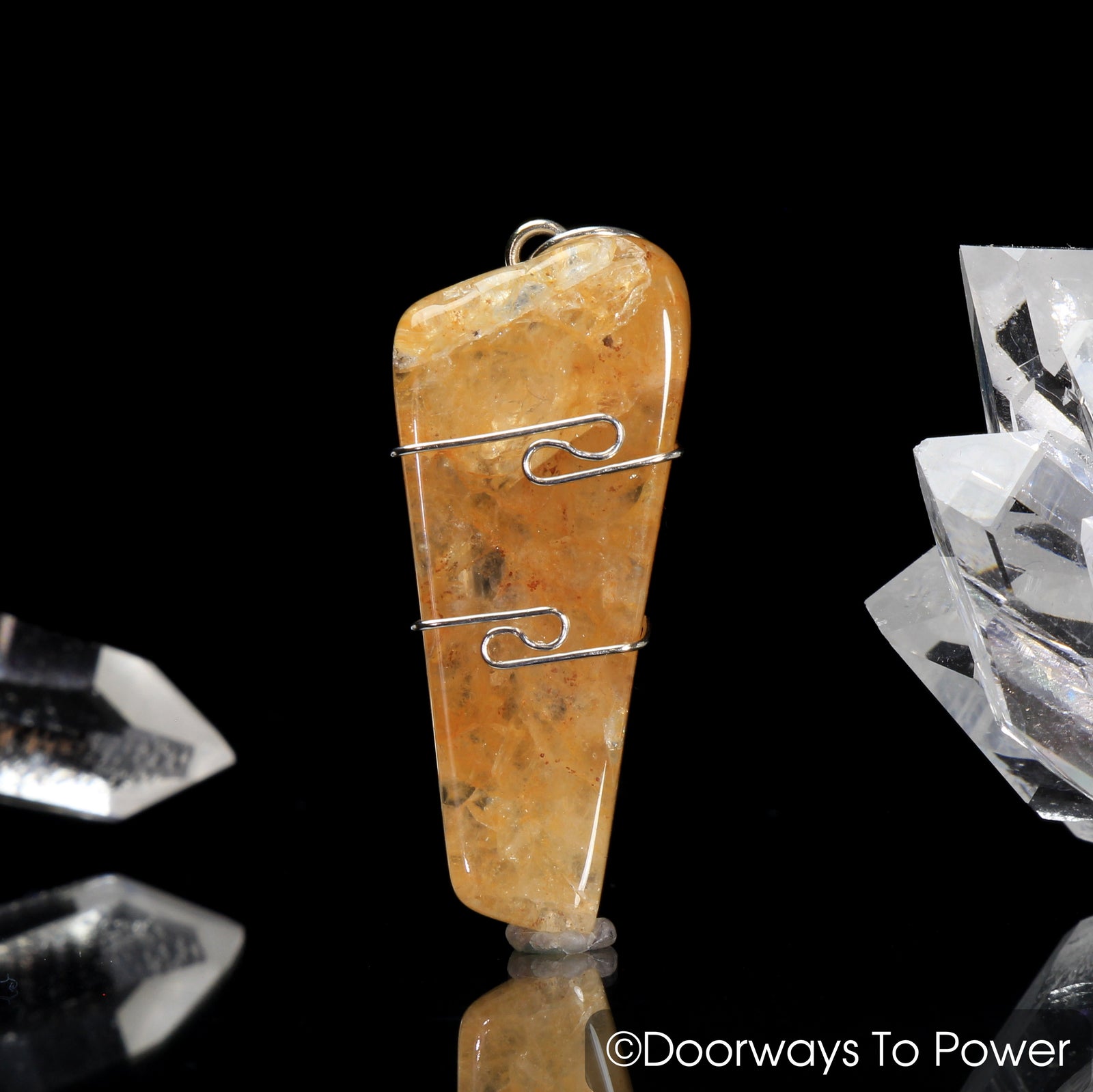 Himalaya Gold Azeztulite Abundance Crystal Healing Pendant