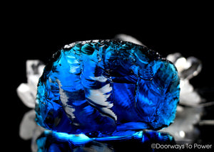 Electric Blue Atlantean Monatomic Andara Crystal Glass Altar Stone