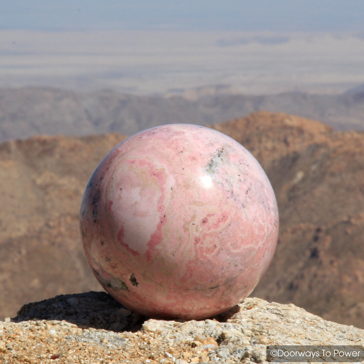 Rhodochrosite & Pyrite Crystal Gemstone Sphere