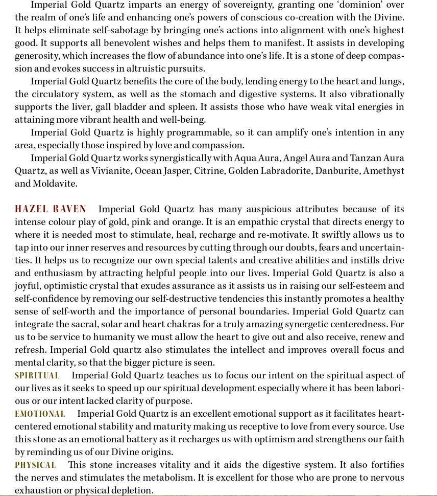 Imperial Gold Quartz Properties