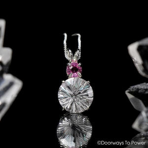 Danburite & Pink Sapphire Super Nova Crystal Pendant
