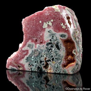 Rhodochrosite Crystal Altar Stone with Druzy Crystals A+++