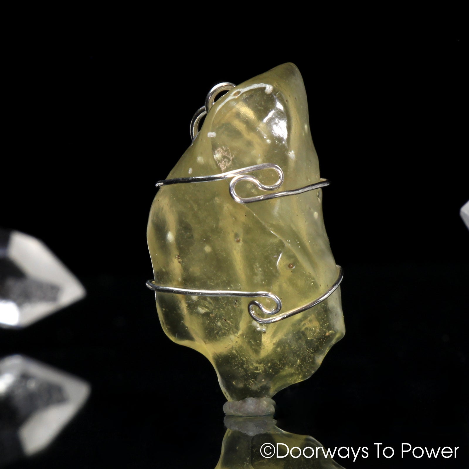Libyan Desert Glass Gold Tektite Pendant .925 SS