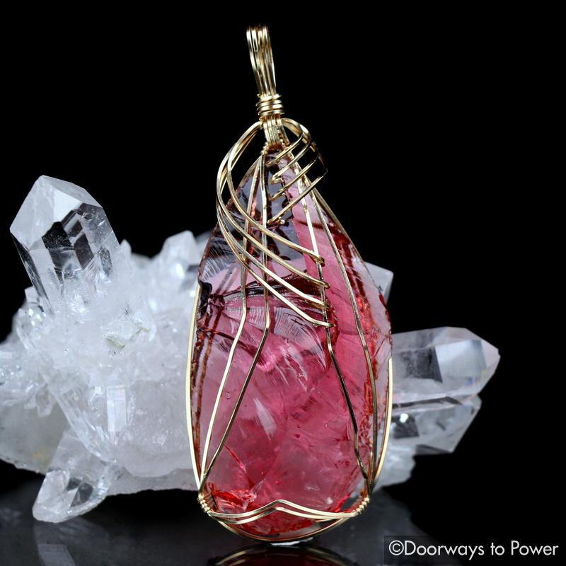 VENUS (IAN) PINK Andara 14k Gold Crystal Pendant 