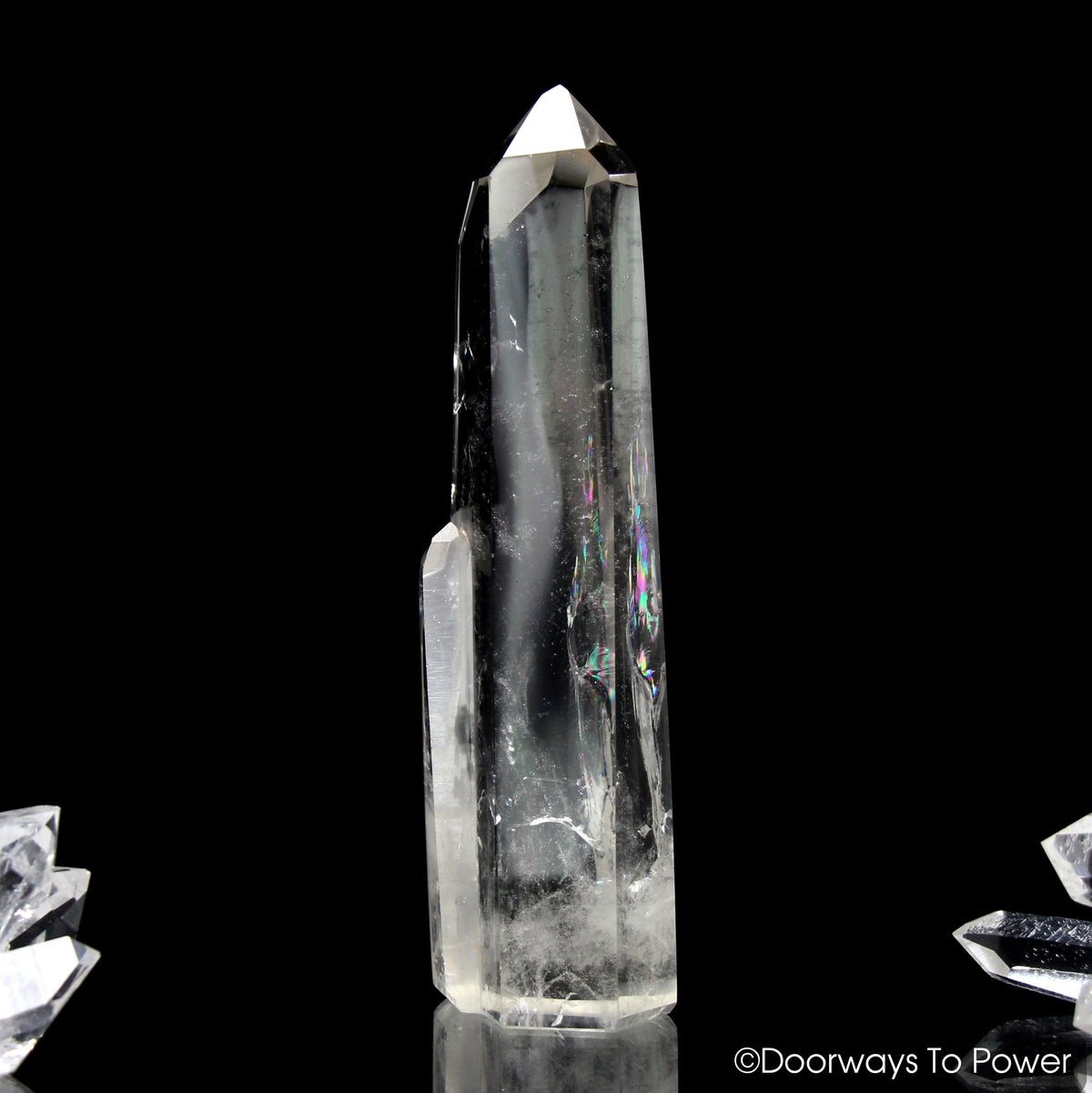 Dolphin Healing Quartz Crystal Point + Rainbows + Manifest Spirit Isis