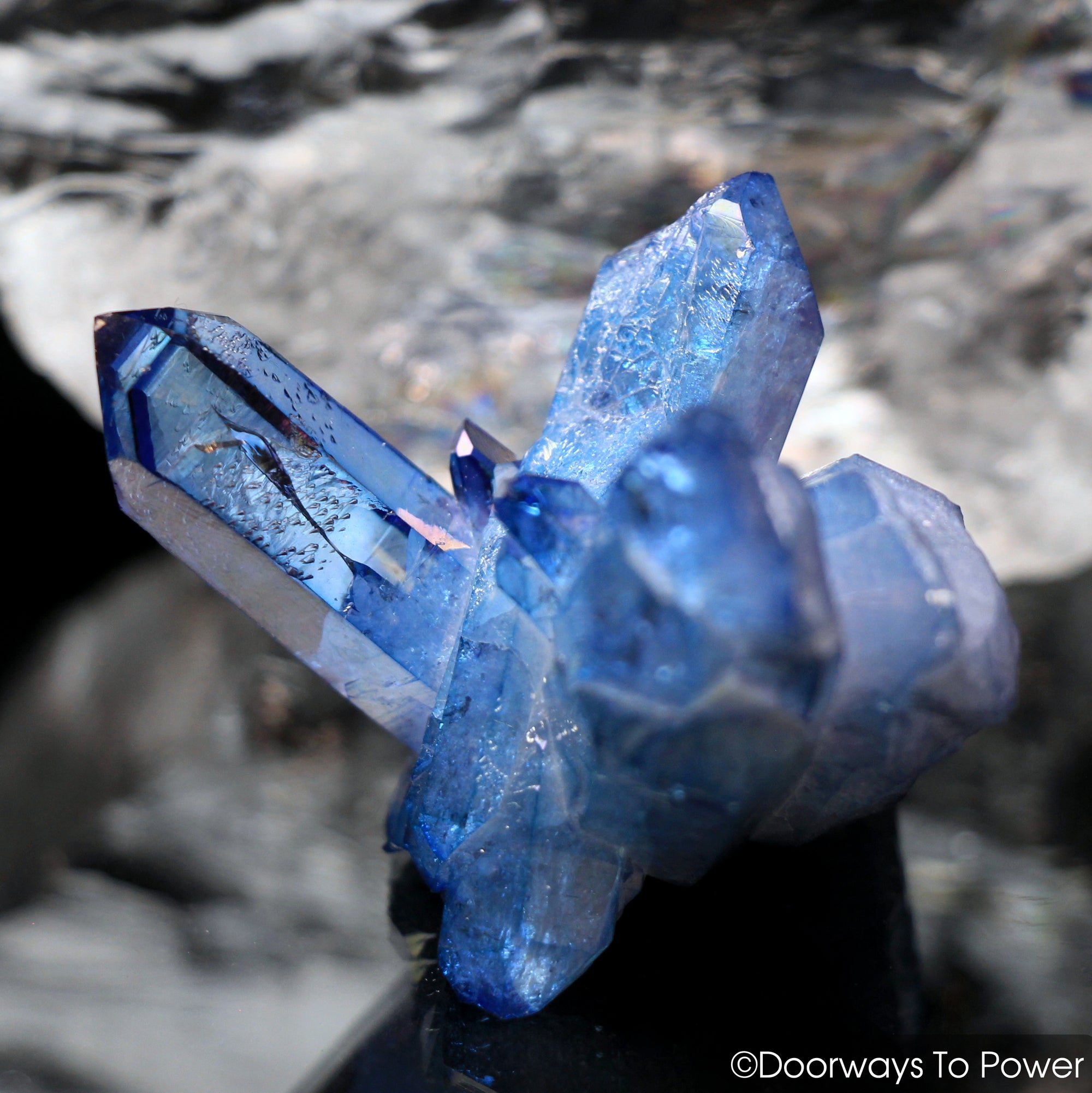  Tanzan Aura Quartz Twin Crystal Cluster Record Keepers & Time Links