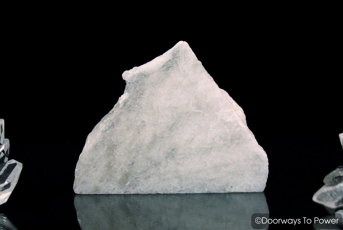 White Azeztulite Synergy 12 Triangle Crystal Altar Stone (Polished)