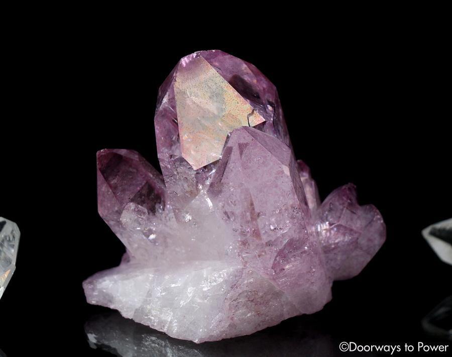 Rose Aura Quartz Record Keeper Twin Penetrator Crystal Cluster