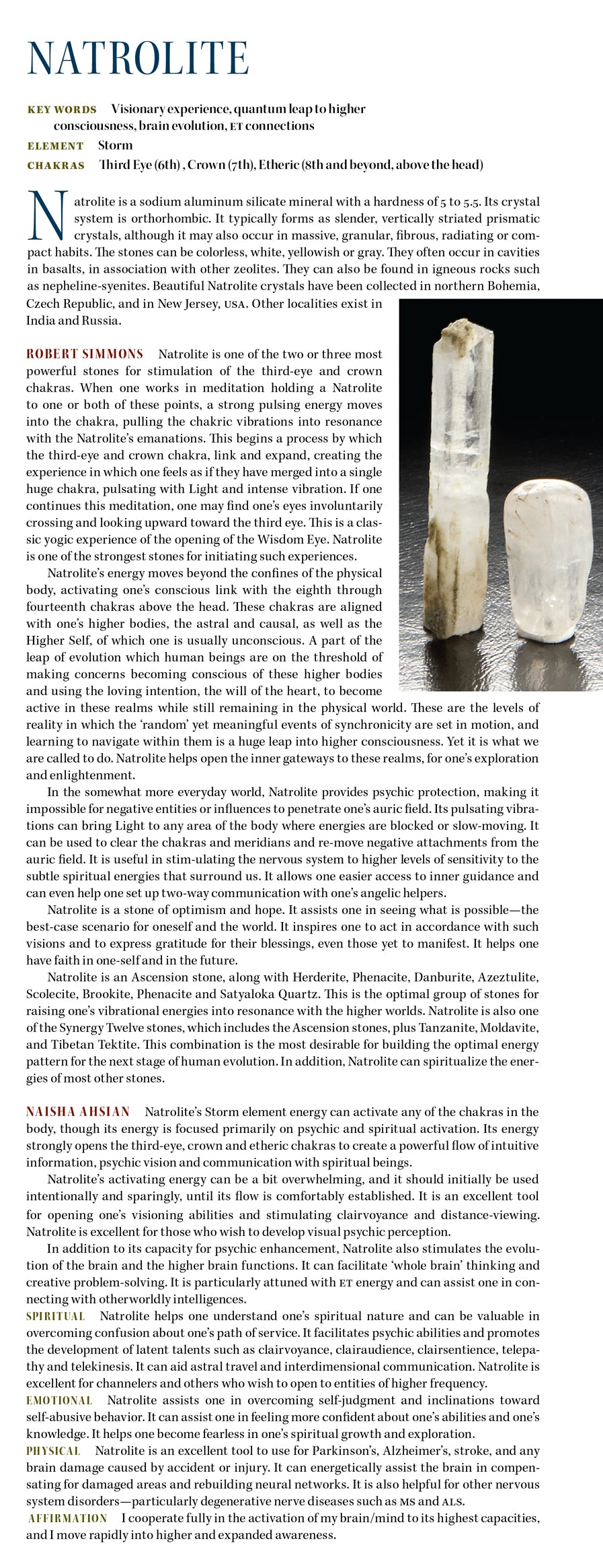 Natrolite Metaphysical Properties