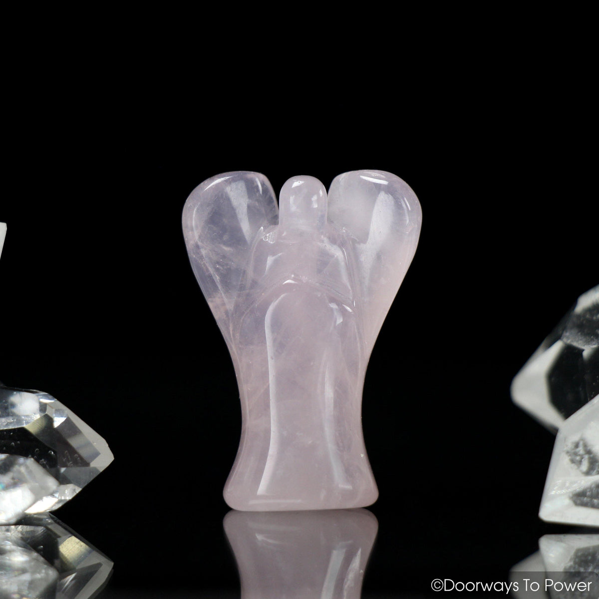 John of God Guardian Angel Rose Quartz Crystal Pocket Angel