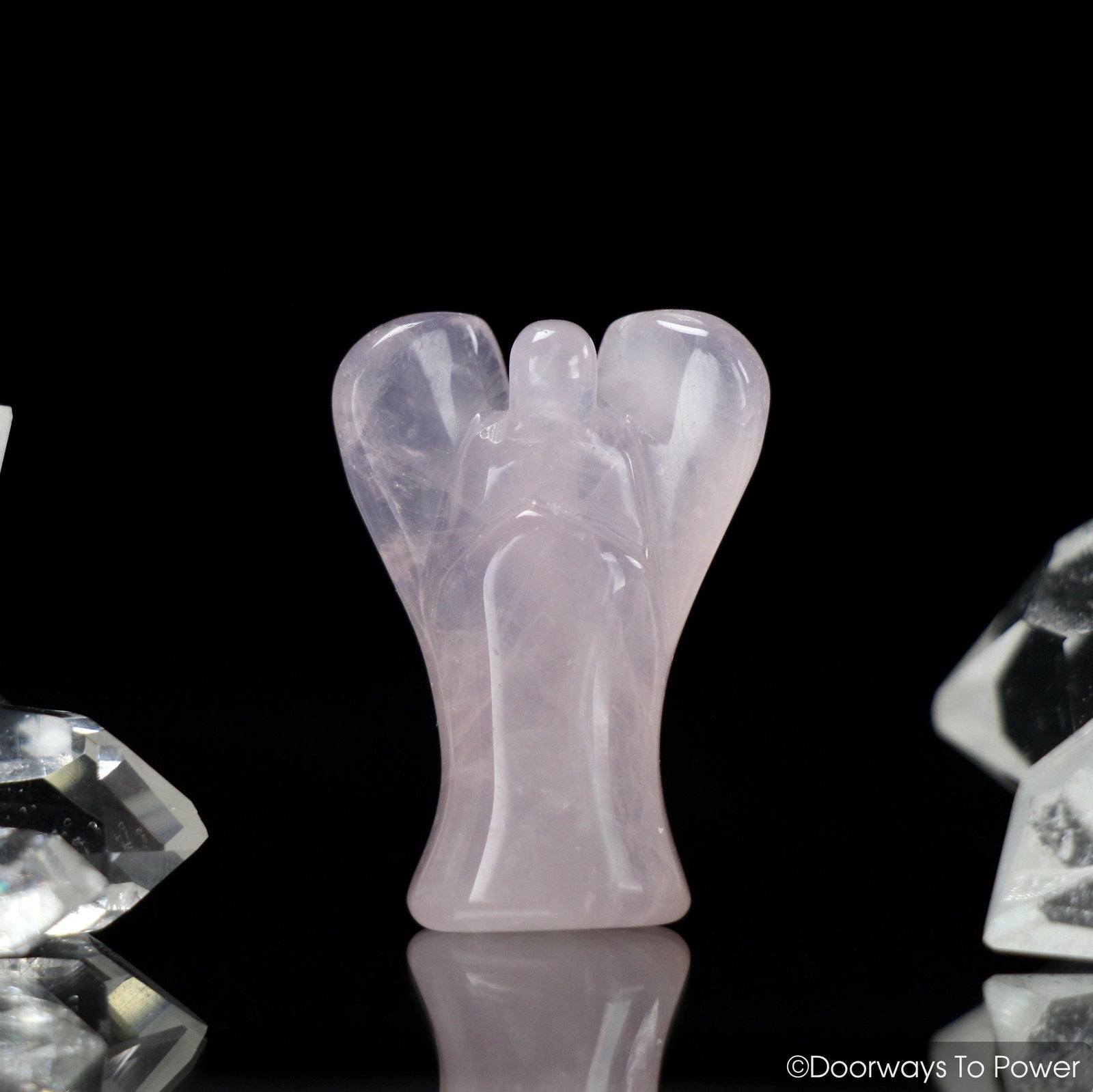 John of God Guardian Angel Rose Quartz Crystal Pocket Angel