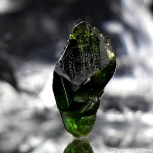 Green Tourmaline Crystal Skull Talisman w/ Rainbows by Leandro De Souza