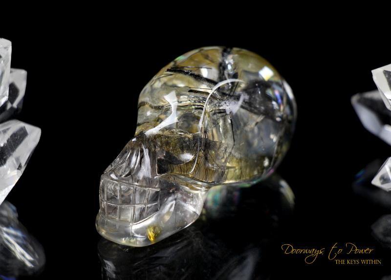 Black Tourmalinated Akhenaten Elongated Crystal Skull 'Ancient Code'