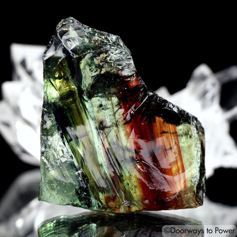 Rare Gem Bi color Terra Olive & Brown Earth Shaman Andara Crystal