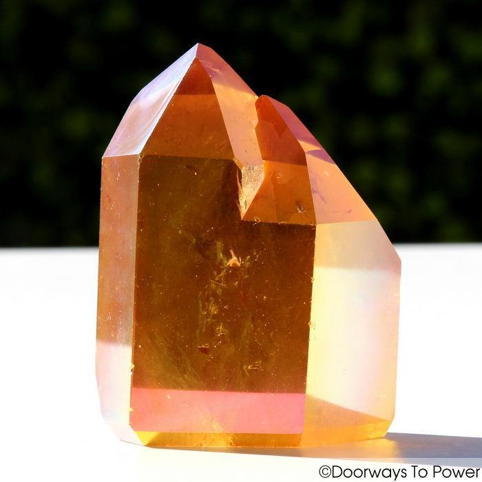 Golden Aura Lemurian Twin Quartz Crystal Record Keepers
