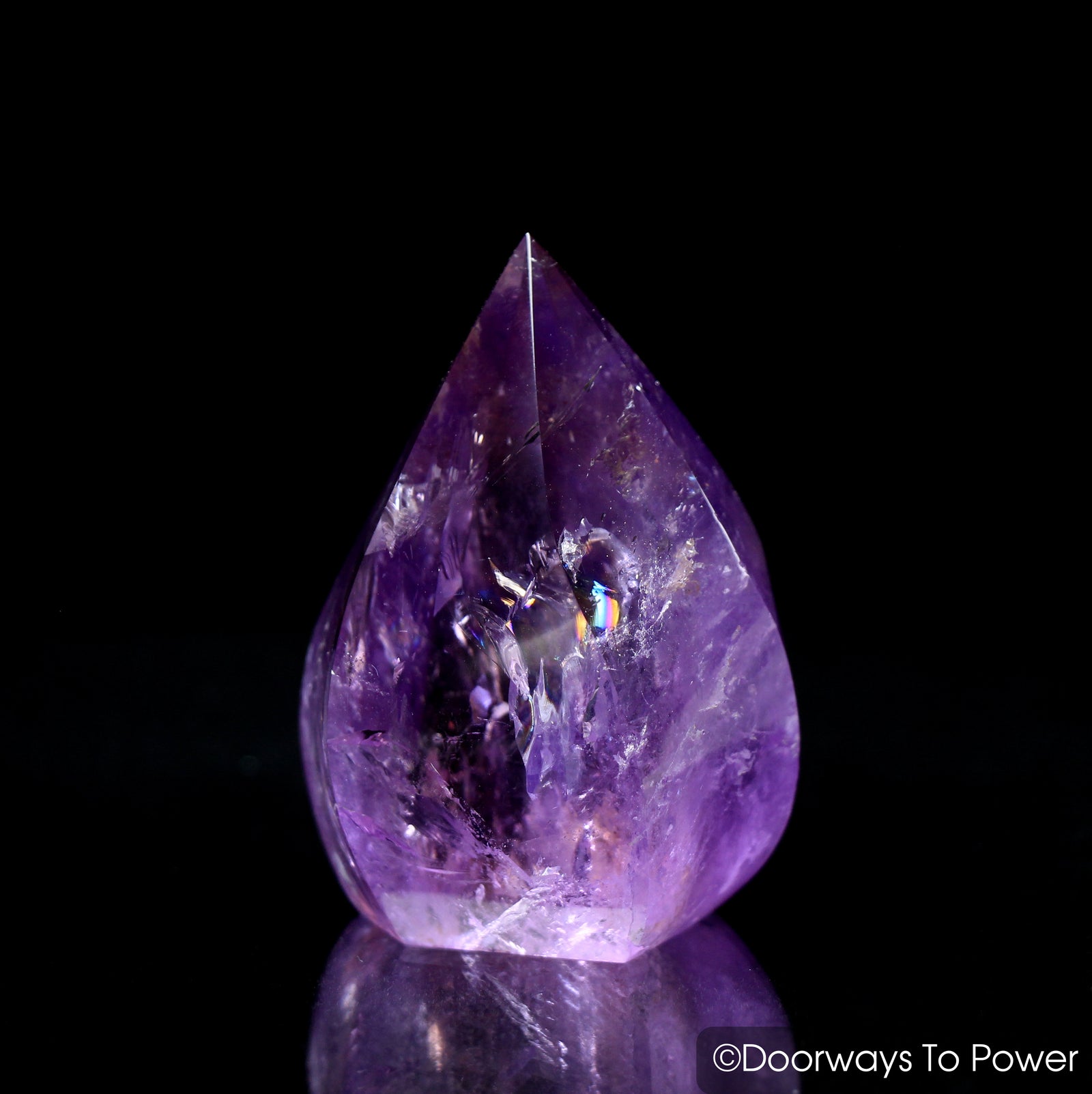 John of God Crystal Amethyst Casa Crystal Point 'Rainbow Warrior'