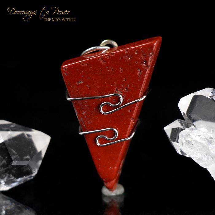 Red Fire Azeztulite Wire Wrap Pendant