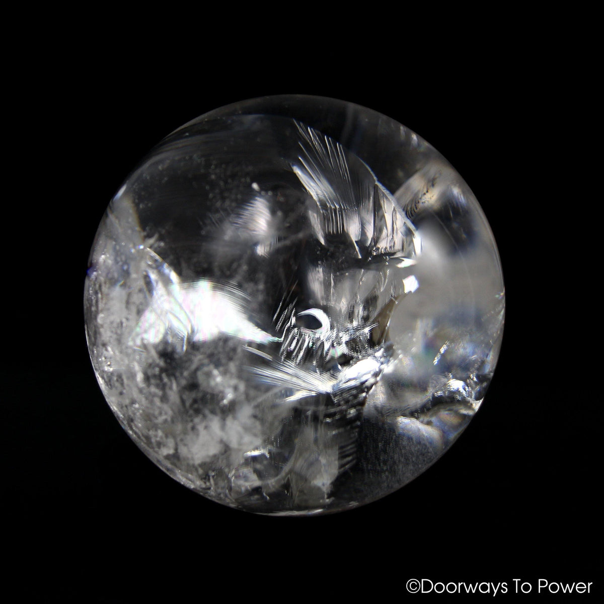 Satyaloka Azeztulite Quartz Crystal Sphere XL Rainbows