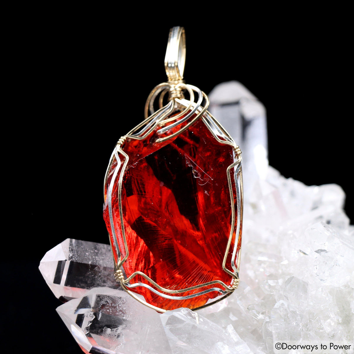 King Solomon Andara Crystal Pendant 14k Gold  