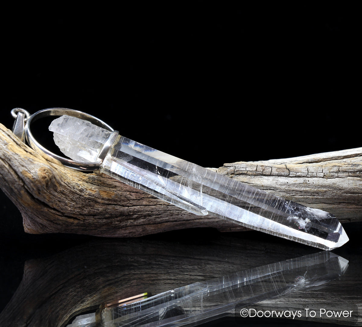 Lemurian Seed & Watermelon Tourmaline Tantric Twin Crystal Pendant