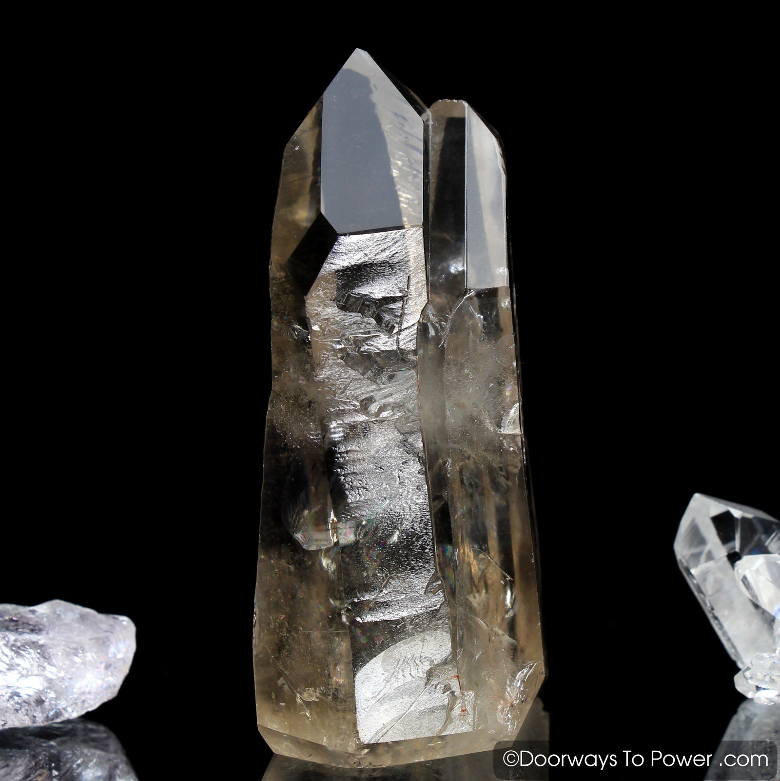 Golden Lemurian Seed Tantric Twin Record Keeper Crystal Point (RARE)