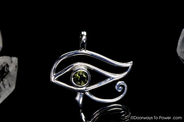 Moldavite Eye of Horus Pendant