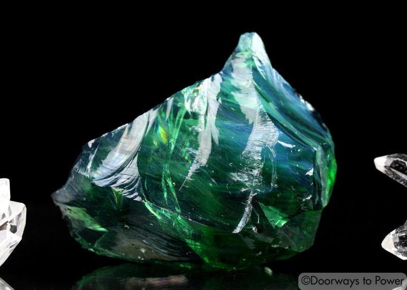 Luminescent Pleiaidan Green Monatomic Andara Crystal