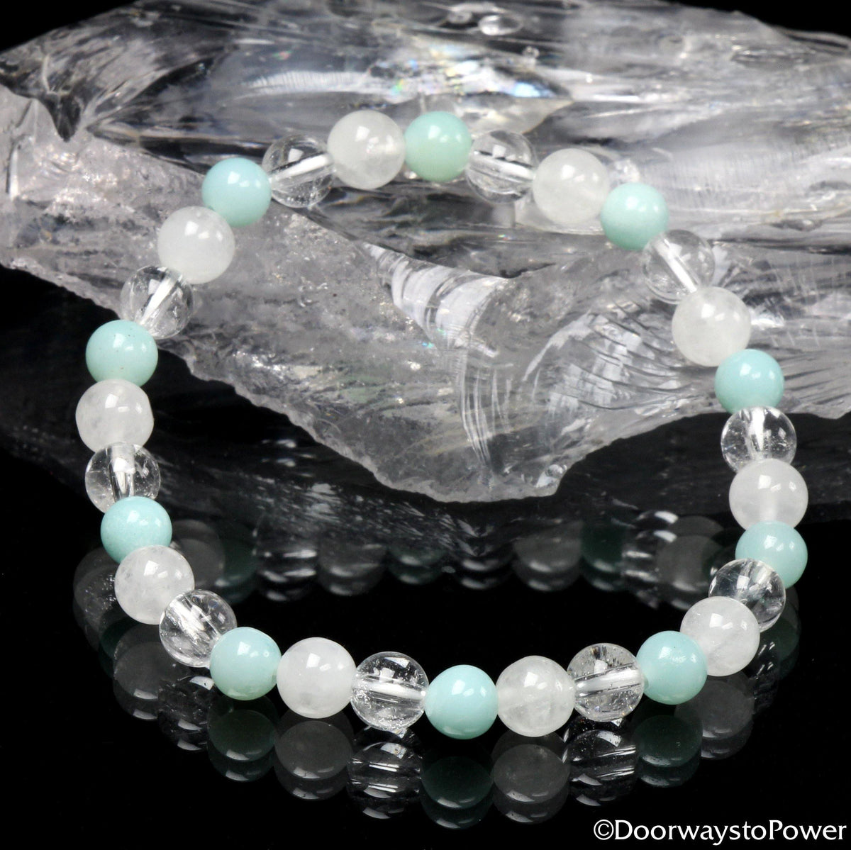 Joy Awakening 2021 Azumar, White Azeztulite and Satyaloka Clear Azeztulite Crystal Energy Bracelet