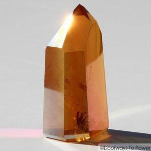 Golden Aura Quartz Crystal Point & Temple Heart Dow