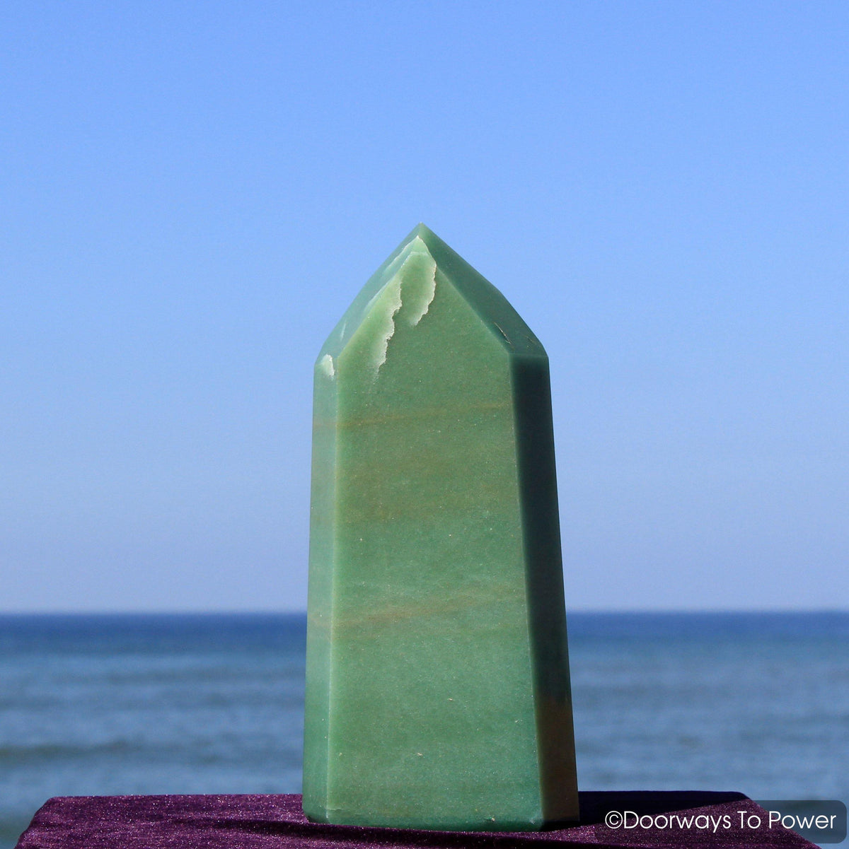 10.5" John of God Casa Crystal Point Green Aventurine Master Dow 