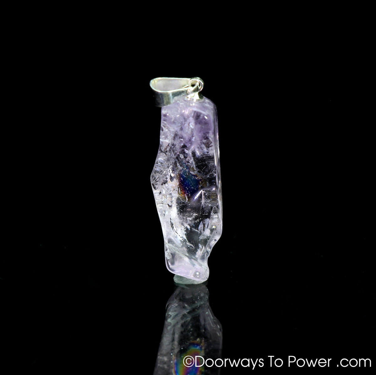 John of God Amethyst Crystal Pendant | Blessed Casa Crystal w/ Rainbows