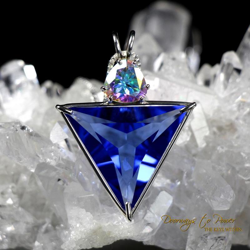 Siberian Blue Quartz Mystic Topaz Angelic Star Pendant