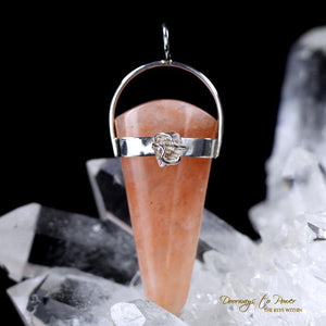 Satyaloka Rose Azeztulite Herkimer Diamond Pendant