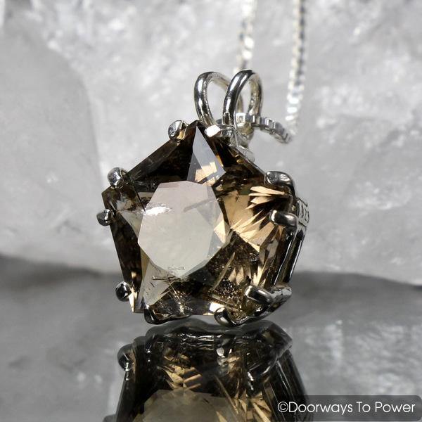Rutilated Quartz Star of Venus Pendant