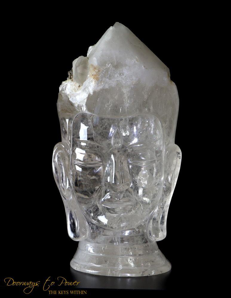 Large Citrine Crystal Buddha Head Sculpture