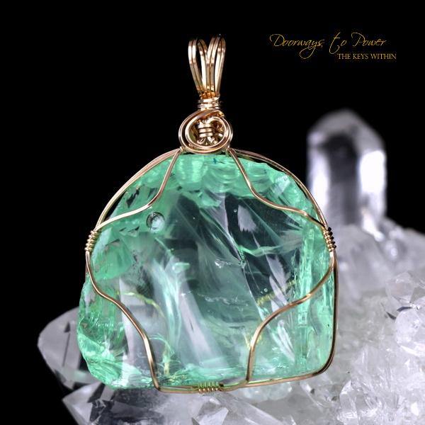 Pleiadian ET Star Elder Andara Crystal Pendant 14k Gold