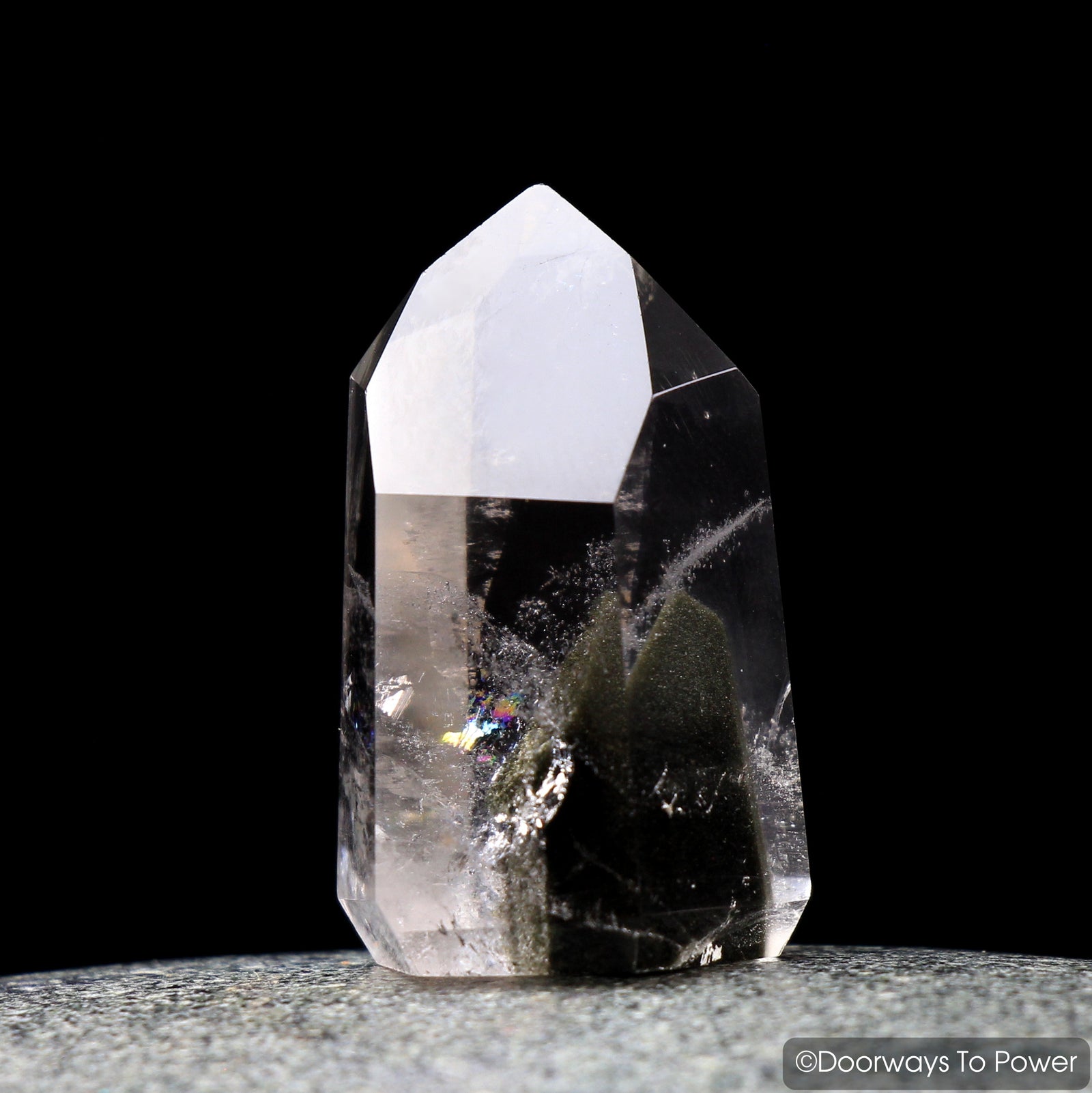 Brookite in Quartz Channeling Crystal Point Synergy 12 Stone Rare