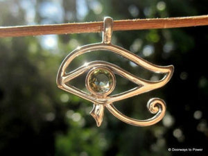 Moldavite Eye of Horus Pendant